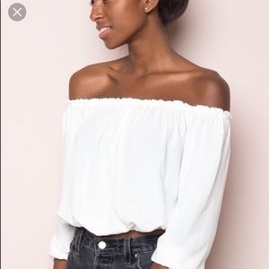 BRANDY WHITE OFF THE SHOULDER TOP